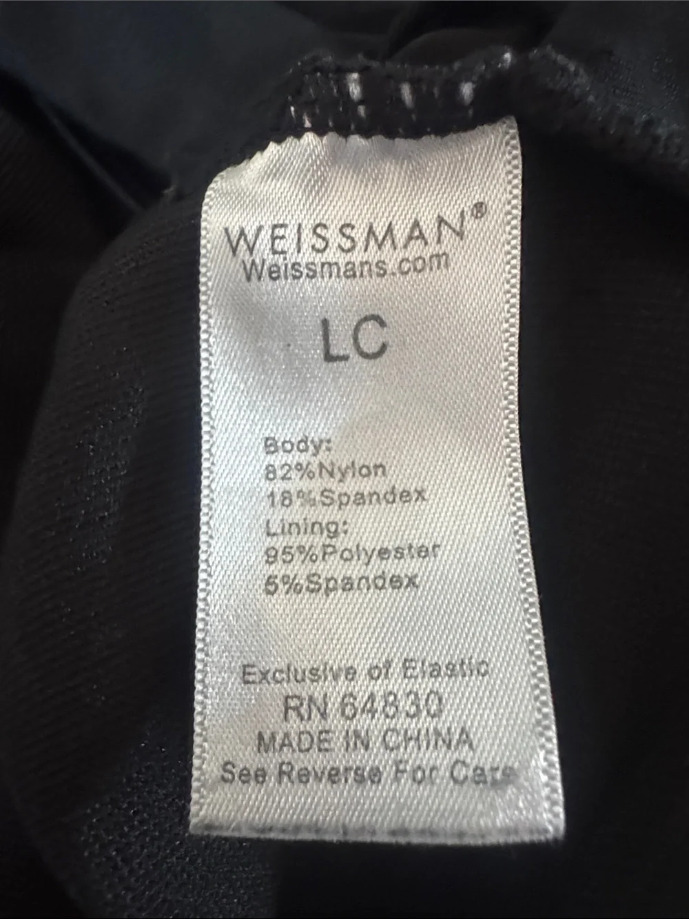 Weissman Black Sports Leotard Dance Gymnastics with Pink Rhinestone Star Accent